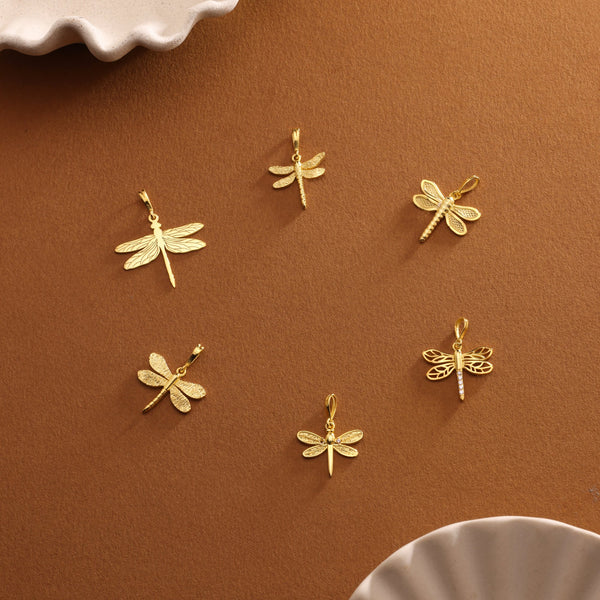 14K Gold Dragonfly Charm