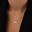 14K Gold Double Initial Heart Necklace