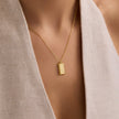 14K Gold Ingot Necklace