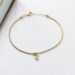 14K Gold Solitaire Bezel Bracelet