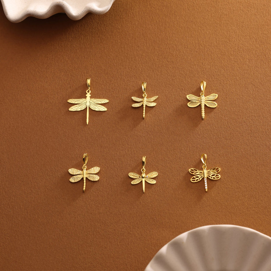 14K Gold Dragonfly Charm