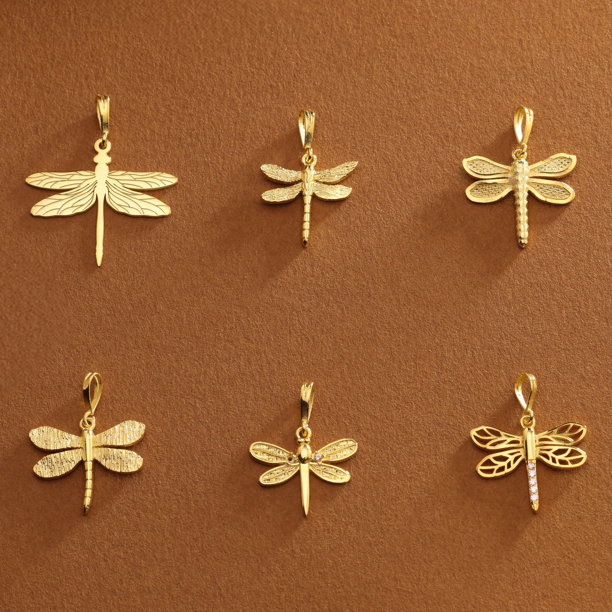 14K Gold Dragonfly Charm