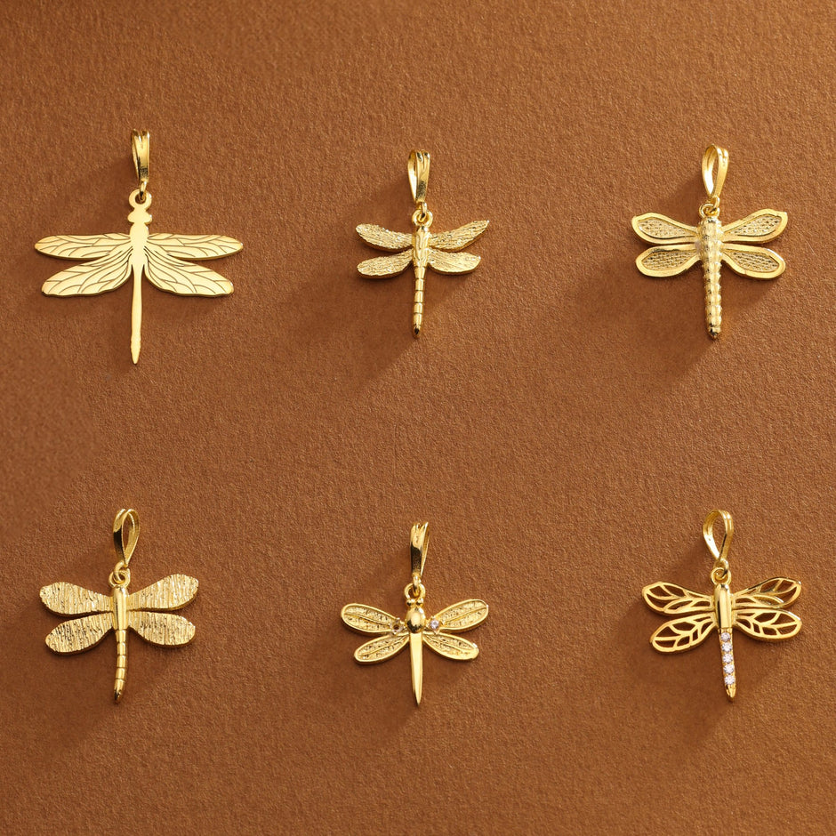 14K Gold Dragonfly Charm