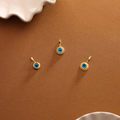 14K Gold Evil Eye Charm