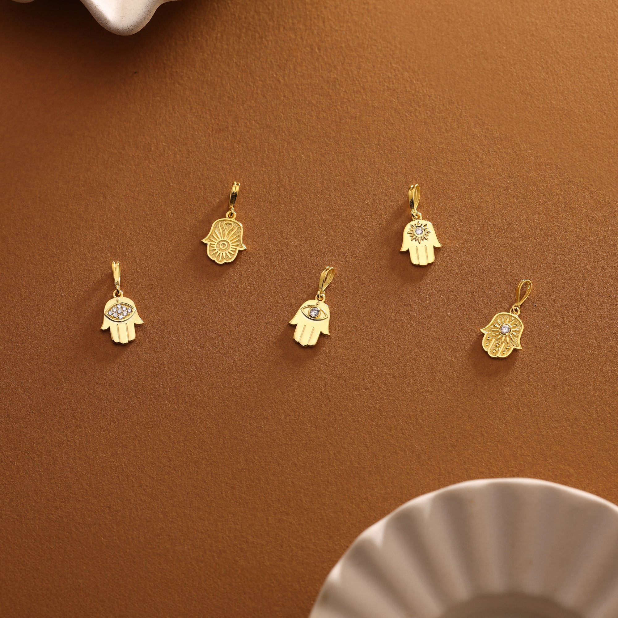 14K Gold Hamsa Charm