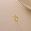 14K Gold Delicate Gold Heart Ring with Pave CZ Detail