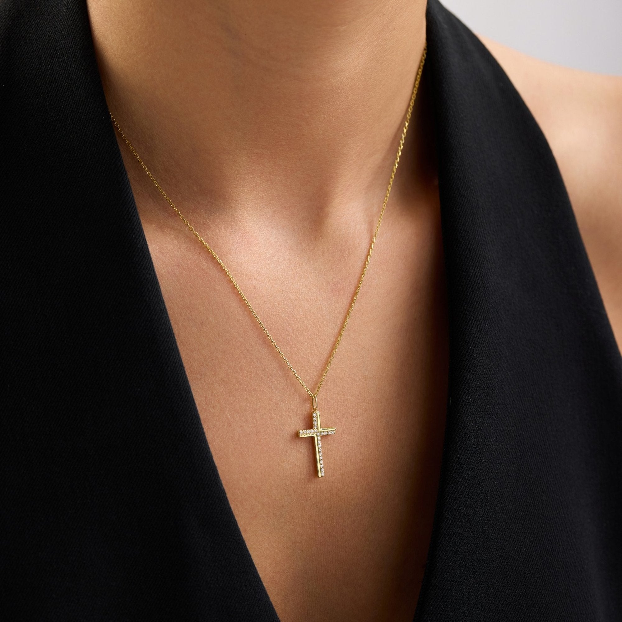 14K Gold Cross Necklace