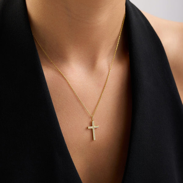 14K Gold Cross Necklace