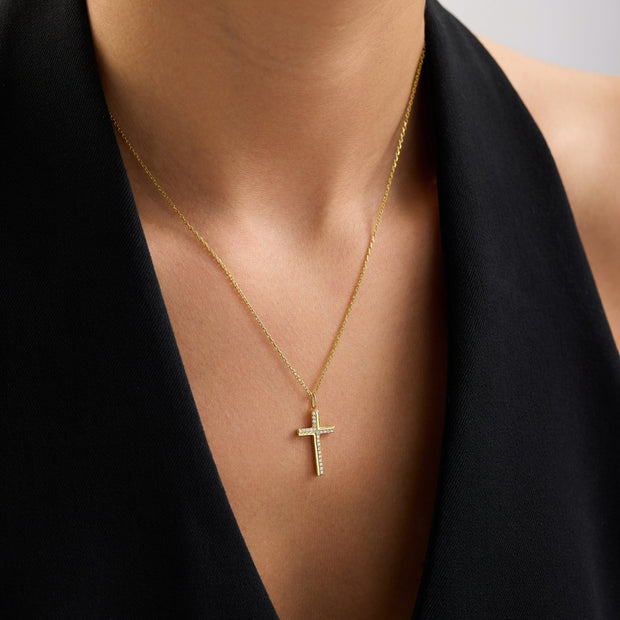 14K Gold Cross Necklace