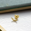 14K Gold Moon and Star Stud Earrings