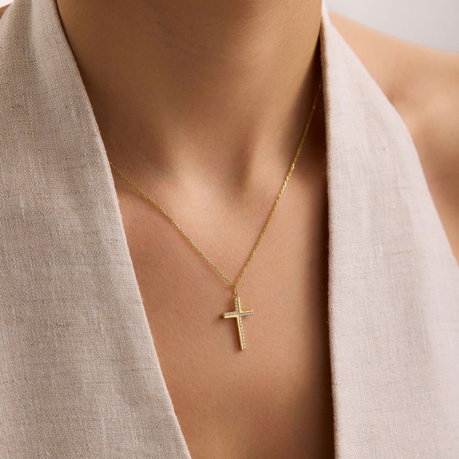 14K Gold Cross Necklace