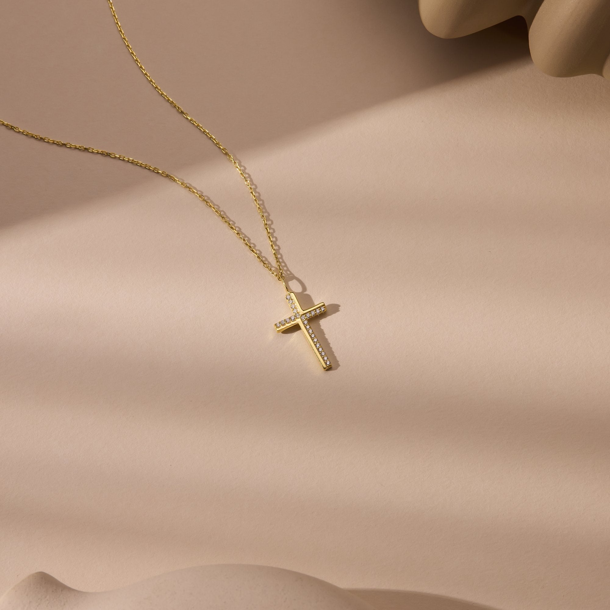 14K Gold Cross Necklace