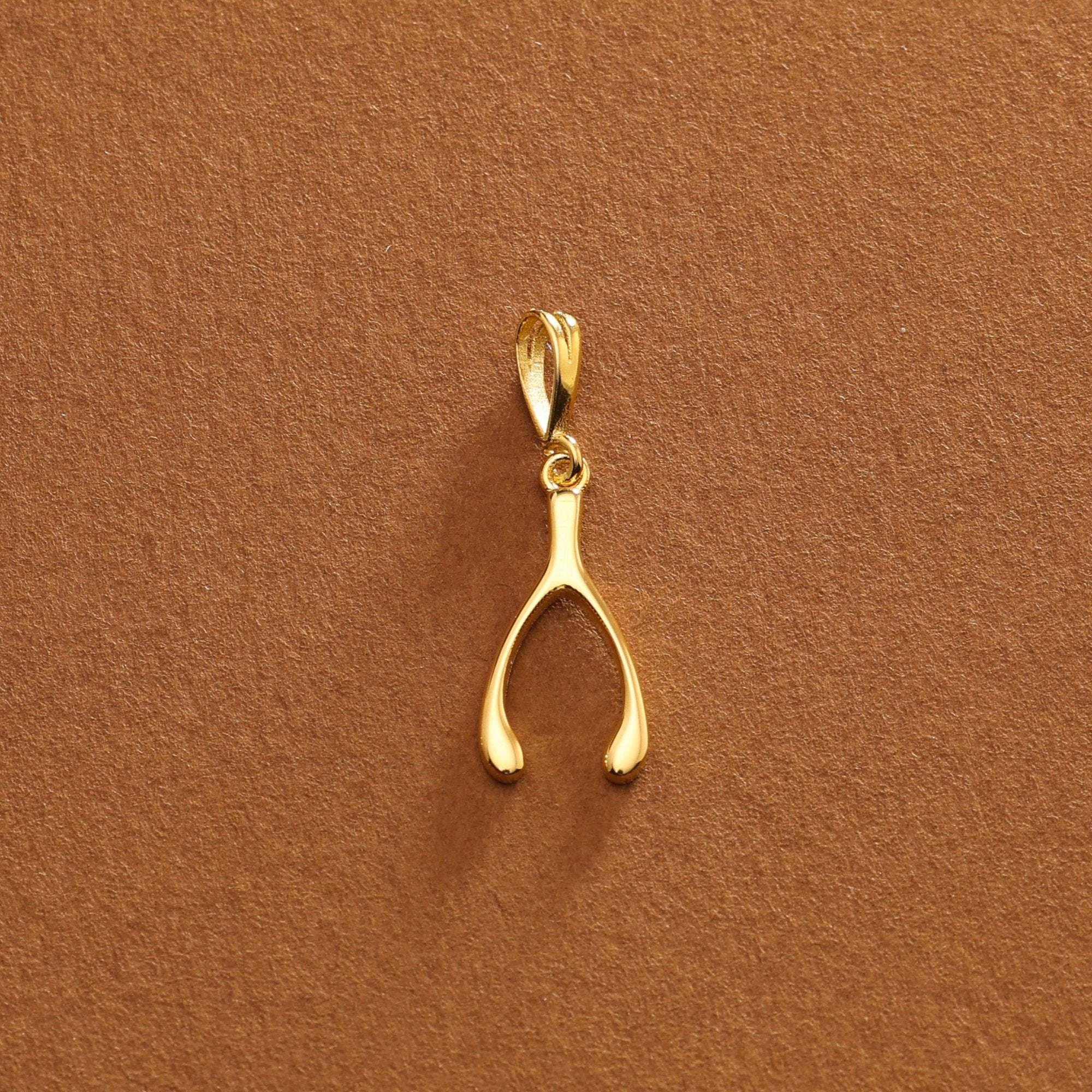 14K Gold Wishbone Charm