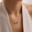 Birthstone Necklace in 14K Solid Gold, Custom Multi Stone Pendant