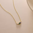 Birthstone Necklace in 14K Solid Gold, Custom Multi Stone Pendant